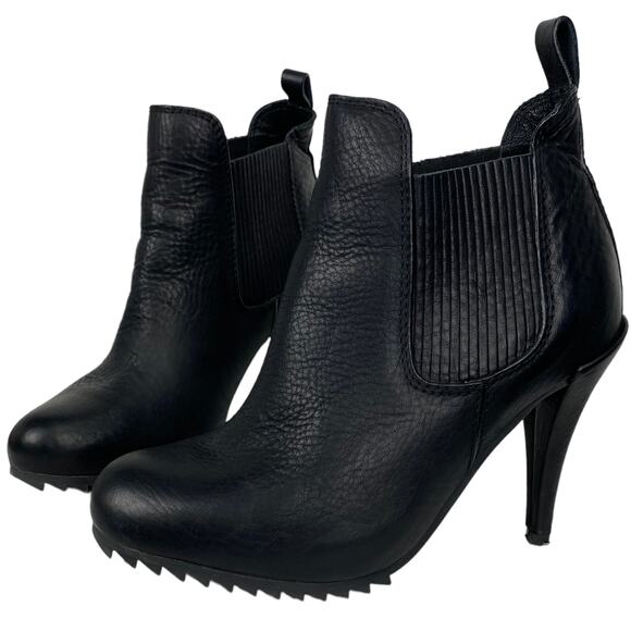 Pedro Garcia Yoad Justine Heeled Chelsea Boots Booties in Black Leather, Size 8 - Picture 6 of 14